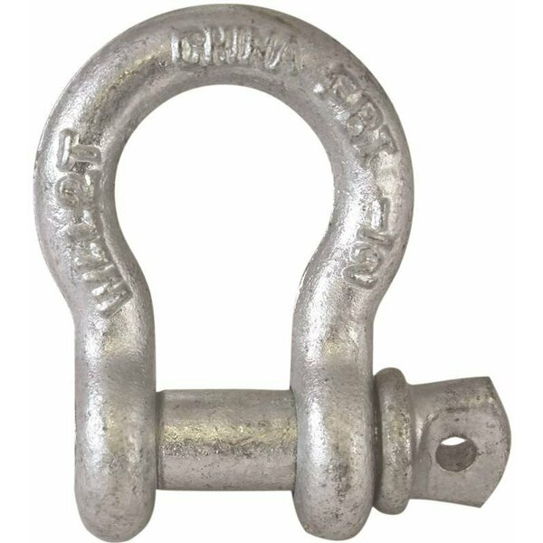 Fehr Brothers Fehr Anchor Shackle, 1/4 In Trade, 0.33 Ton Working Load, Commercial Grade, Steel, Galvanized 1/4IN